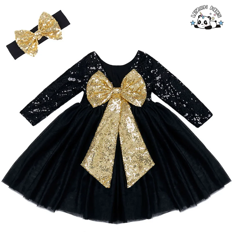 LEZONKIDS - High Quality Custom Latest Design Colorful Sparkle Children Clothing Princess Dress for Girls